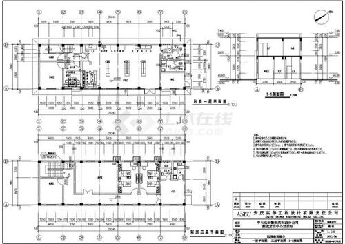安徽某两层框架结构加油站建筑设计施工图纸